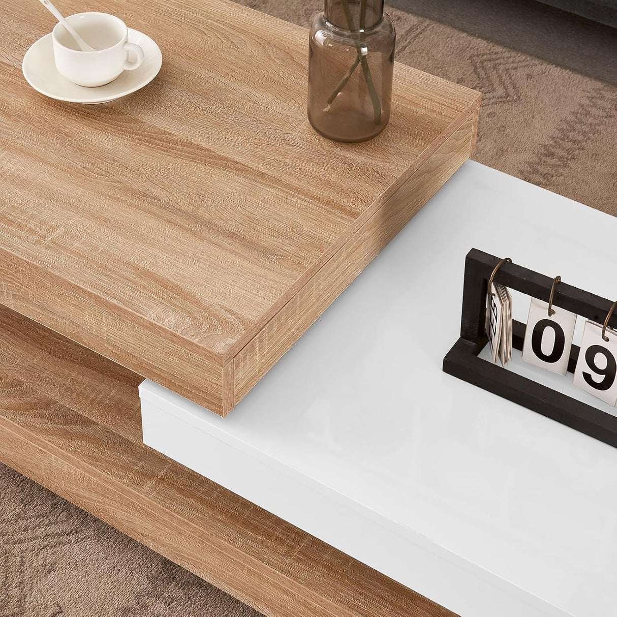 ModernDesign Rotating Coffee Table - Mobile Controlled Lights