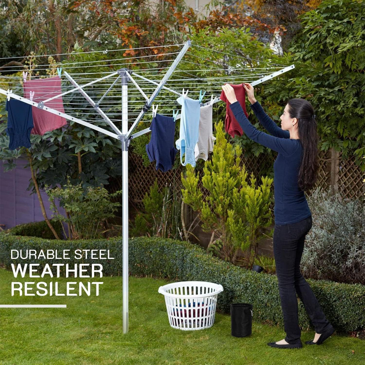 Aquapur Aluminum Clothes Drying Rack - Wind-Resistant