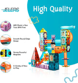Jelers Pipe Magnetic Building Blocks Set - 150 Pcs with Luminous Balls