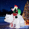 COSTWAY 200cm Inflatable Polar Bear with Santa, LED lights, and festive design
