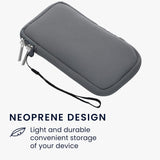kwmobile Neoprene Phone Pouch - Stone Dust with Zipper and Wrist Strap