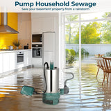 AquaFlow Submersible Dirty Water Drain Pump - stainless steel construction