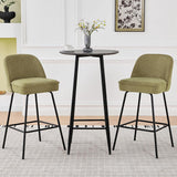 AINPECCA Advanced Breathable Velvet Bar Stools Set of 2 - Light Green Spring Cushion