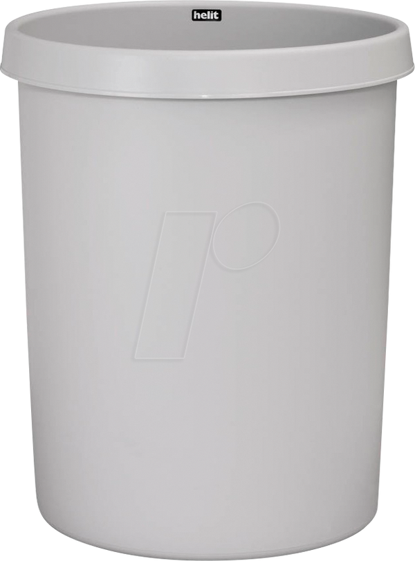 HELIT Waste Paper Basket - Light Grey 30 Litre Capacity