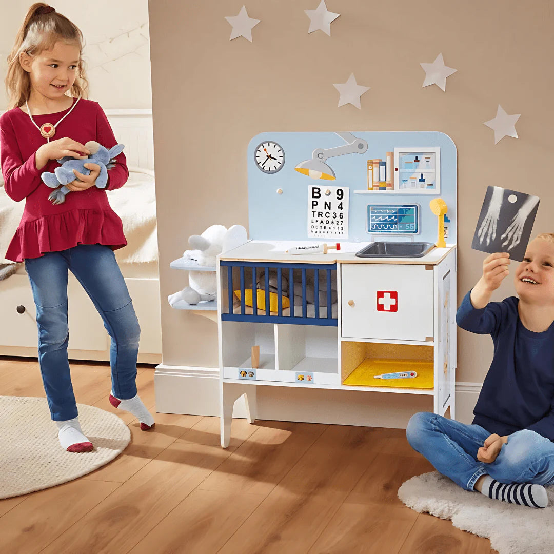 Playtive 2-In-1 Wooden Medical & Veterinary Cabinet
