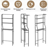 SUSUZI 3-Tier Over Toilet Storage Shelf Metal Bathroom Organizer Black
