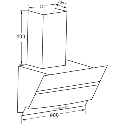 KromsLine KC-NOVA-900 Decorative Hood - Black Glass Touch Control