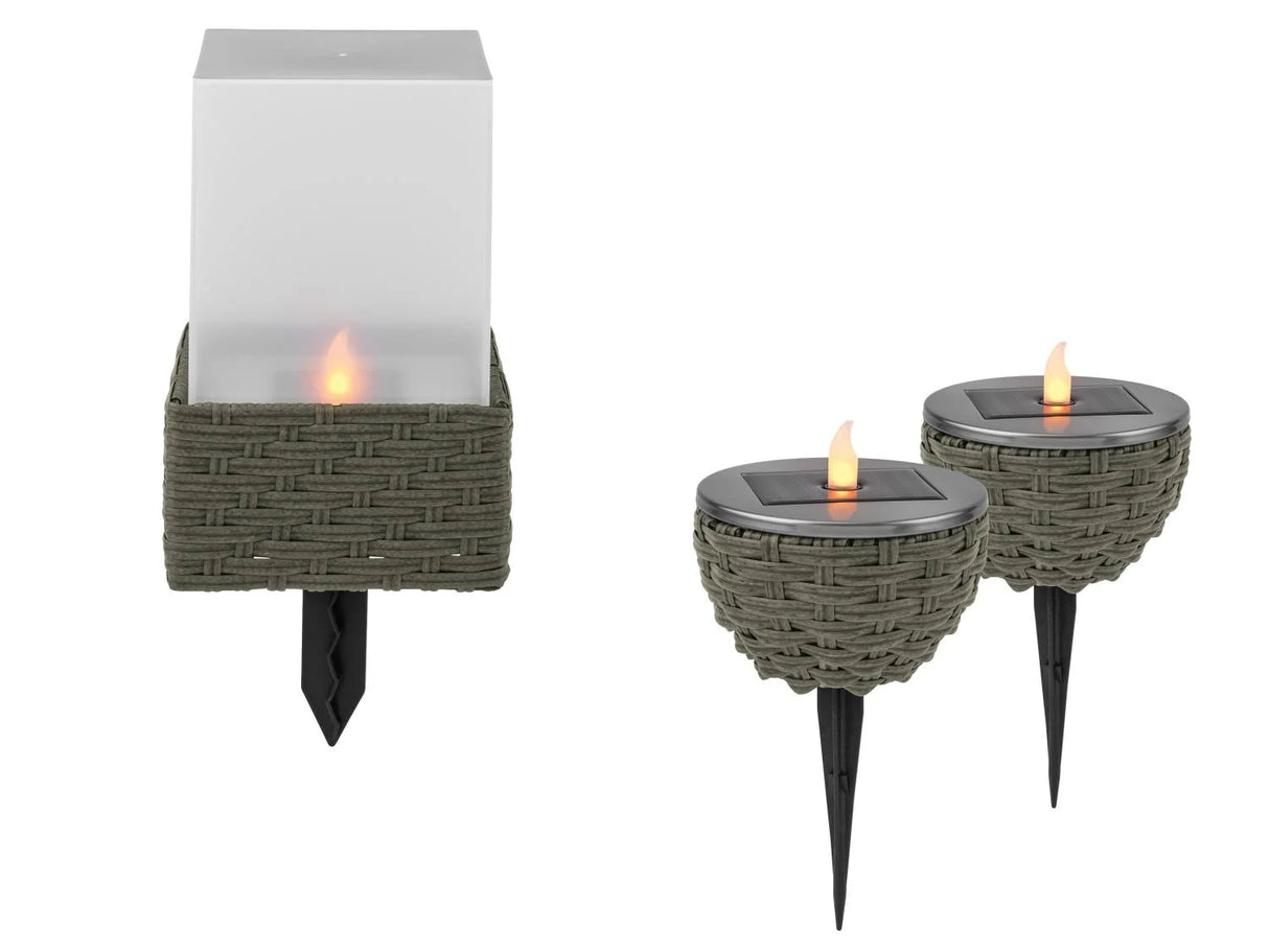 LIVARNO LED Solar Lamp with Flickering Flame Effect