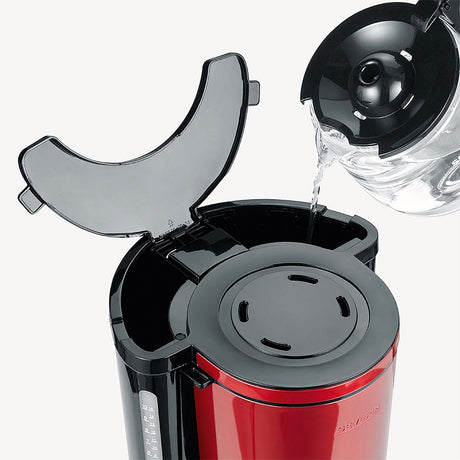 Severin KA 4817 Filter Coffee Maker - Red Glass 10-Cup with Automatic Shut-off