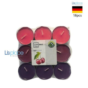 Livarno Home Basic Mini Tealight Candles - Cherry Scented, 18-Pack